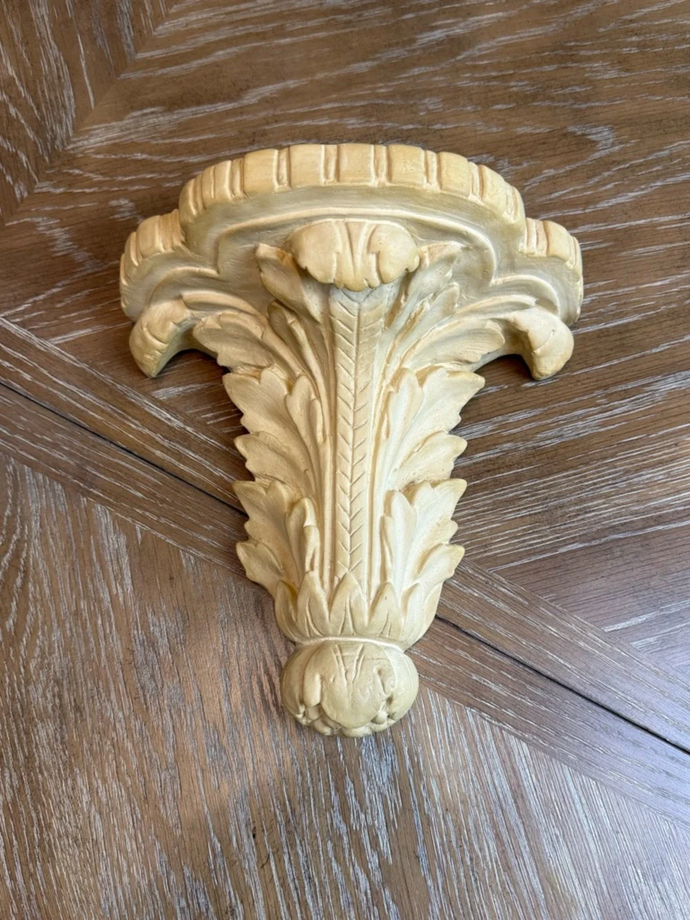 Vintage Wall Shelf Plaque Sconce 9.5” ornate scrolling acanthus leaf